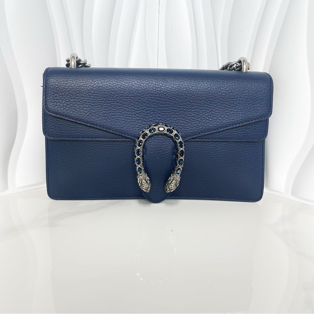 Gucci Blue Leather Dionysus Bag